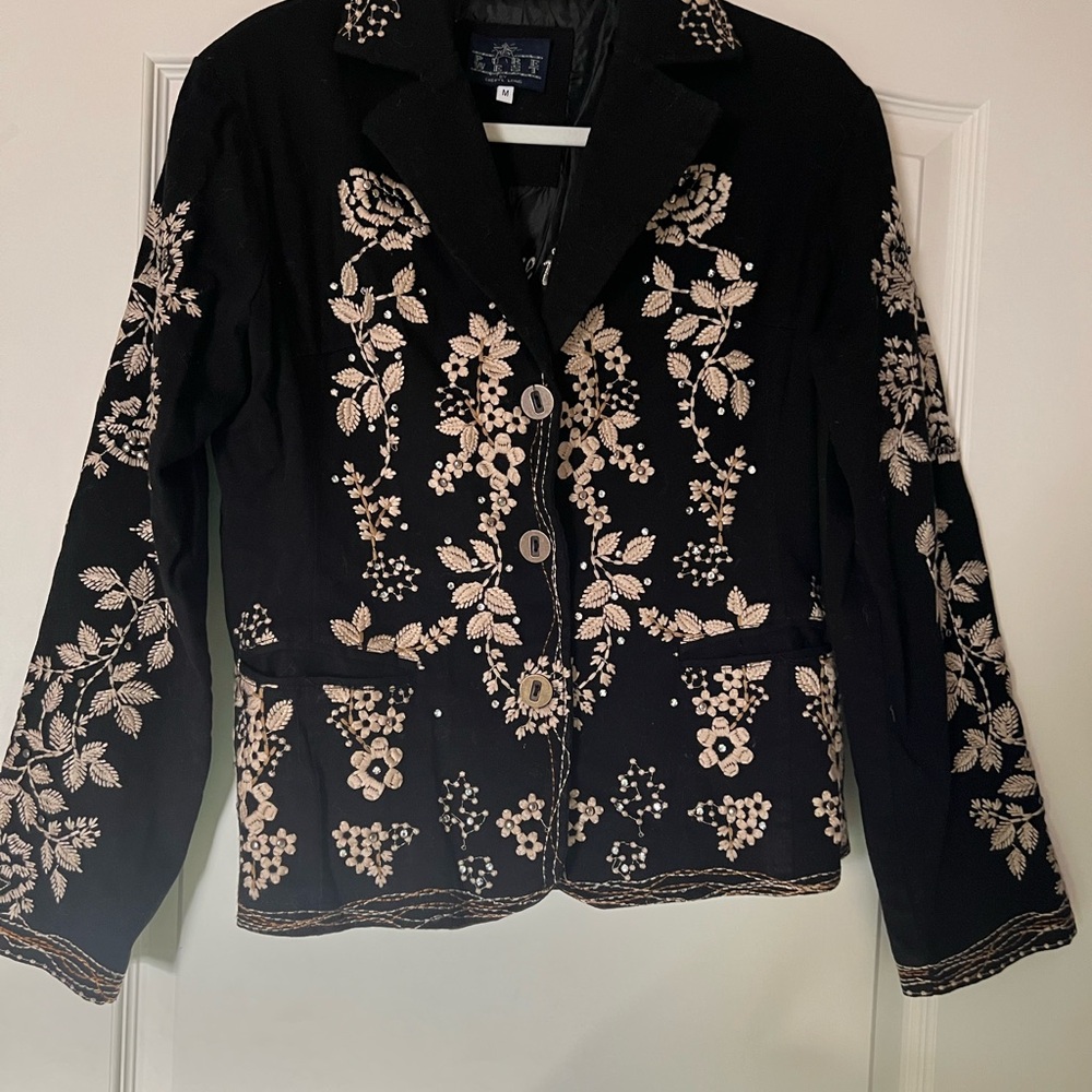 Embroidered Black Jacket
